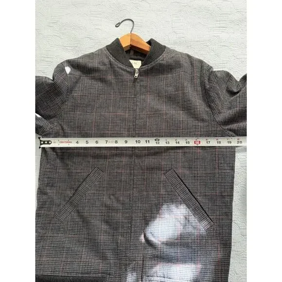 APC Louis W Men's Bomber Jacket Grey Houndstooth Japan Sz XS Small Oversized - Picture 6 of 7